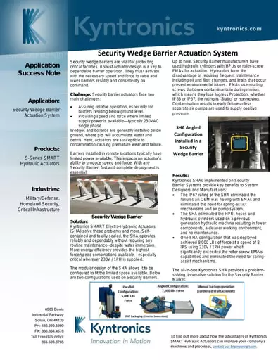 security wedge barrier actuation system